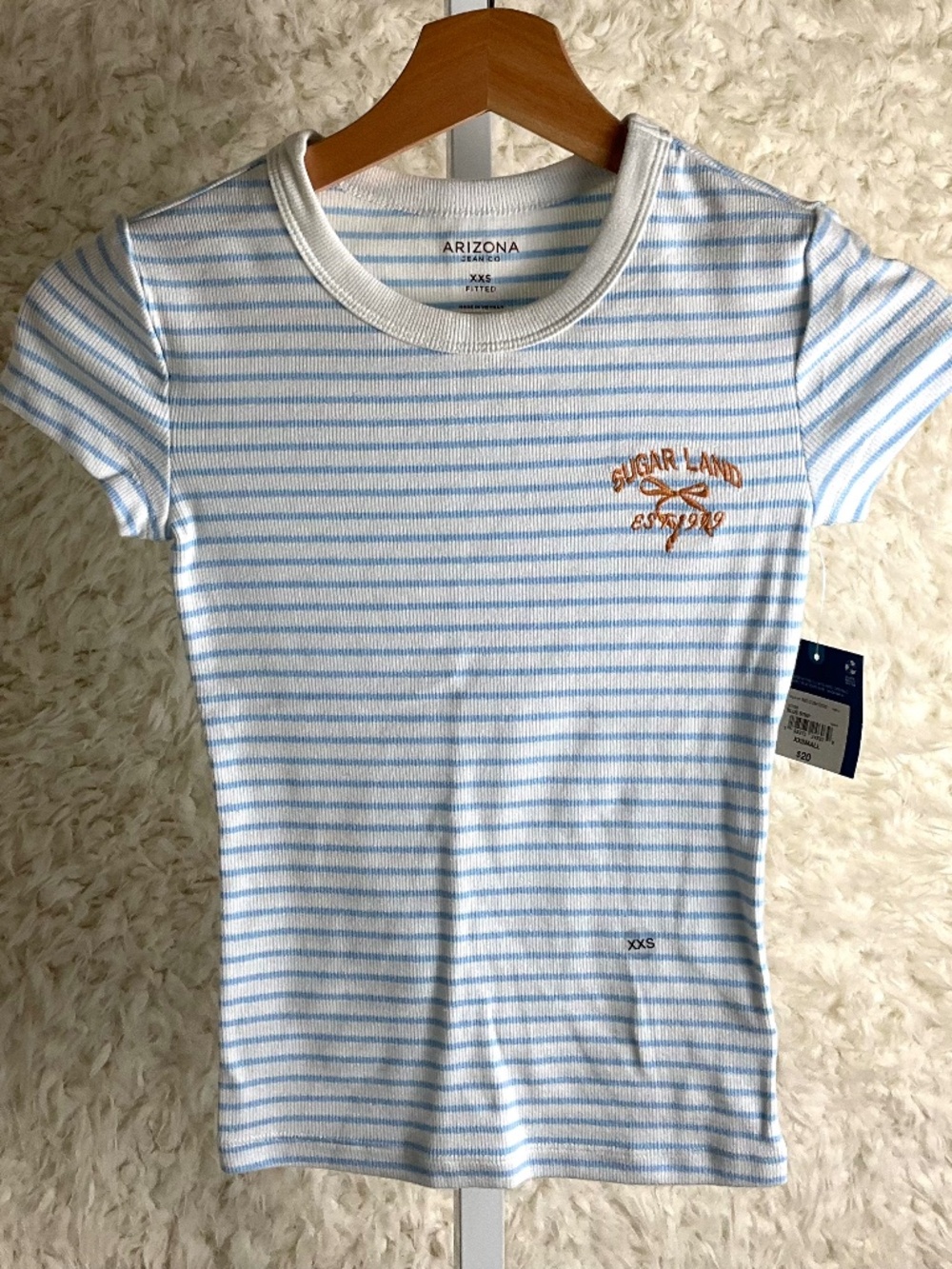 ARIZONA JEAN CO. JUNIOR GIRL'S CREW NECK GRAPHIC T-SHIRT~SIZE XXSMALL~NWT!
